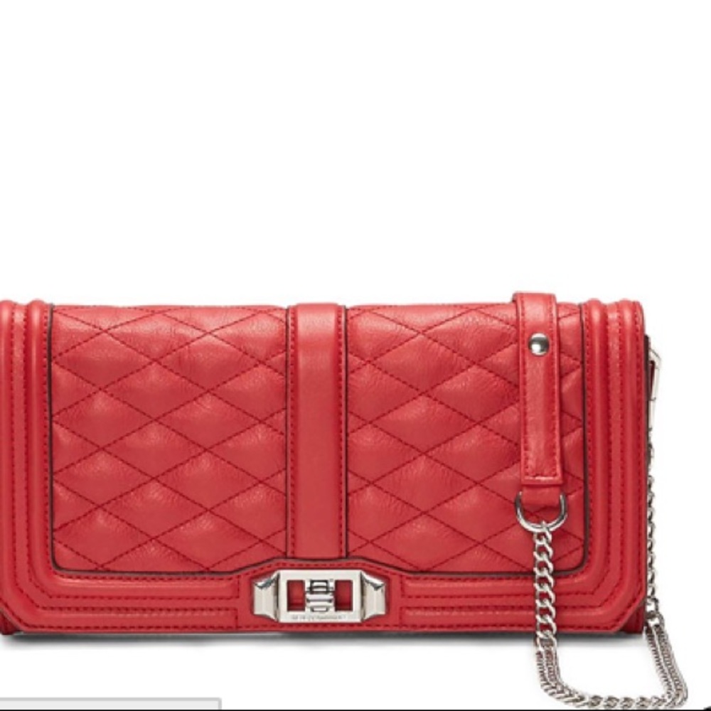 New Rebecca Minkoff Red Love Clutch Crossbody
